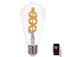 B.V. LED RGBW Žiarovka FILAMENT ST64 E27/4,9W/230V 2700K -