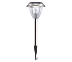 B.V.  - LED Solárna lampa LED/0,08W/2V 30,4 cm 6500K IP44 chróm