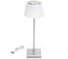 B.V.  - LED Vonkajšia stmievateľná nabíjacia lampa 4W/5V 3600mAh biela/chróm IP54