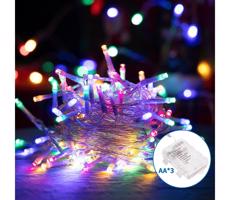 B.V.  -LED Vonkajšia vianočná reťaz 100xLED/8 funkcií 3xAA 10,3m IP44 multicolor