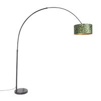 Botanická oblúková lampa čierny zamatový odtieň pávie prevedenie 50 cm - XXL