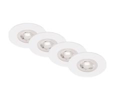 Brilo Brilo - SADA 4x LED Kúpeľňové podhľadové svietidlo LED/4,9W/230V IP44 biela