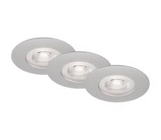 Briloner Briloner- SADA 3x LED Kúpeľňové podhľadové svietidlo LED/4,9W/230V IP44 strieborná