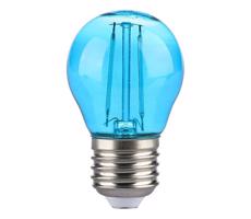 E27 LED Filament žiarovka 2W, 60lm, G45, modrá