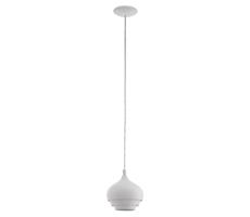 Eglo Eglo 97212 - Luster na lanku CAMBORNE 1xE27/60W/230V biela priemer 190 mm