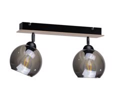 Keter Lighting Bodové svietidlo UNO WOOD 2xE27/60W/230V čierna/hnedá