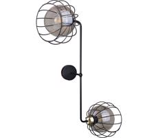 Keter Lighting Nástenné svietidlo SOLO BLACK 2xE27/60W/230V čierna/zlatá