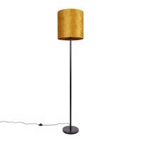 Klasická stojaca lampa čierny odtieň zlatá 40 cm - Simplo