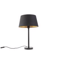 Klasická stolová lampa čierna s čiernym tienidlom 32 cm - Simplo