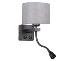 LED Flexibilné svietidlo POLO 1xE27/40W+LED/2W 230V čierna