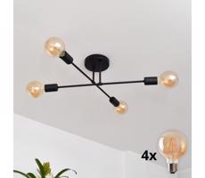 LED Prisadený luster CAMBRIDGE 4xE27/8W/230V čierna