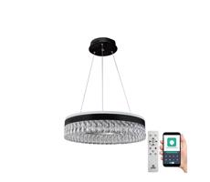 LED Stmievateľný luster na lanku LED/90W/230V 3000-6500K čierna + diaľkové ovládanie