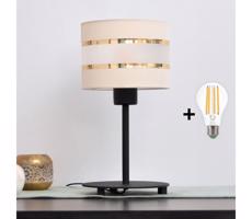 LED Stolná lampa HELEN 1xE27/15W/230V krémová/čierna/zlatá