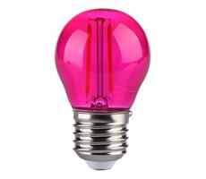 LED žiarovka E27 G45 2W ružová filament