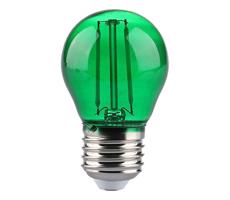 LED žiarovka E27 G45 2W zelená filament