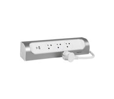 LEGRAND Legrand 049406 - Predlžovací kábel 3Z Typ E + USB-A + USB-C 1m strieborná/biela