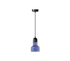 Luster na lanku TERRAZZO 1xE27/60W/230V pr. 12 cm modrá