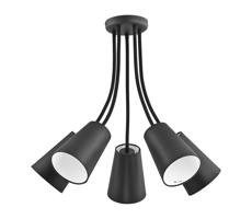 luster na tyči WIRE BLACK 5xE27/60W/230V