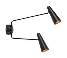 Markslöjd Markslöjd 108690 - Nástenná lampa PEAK 2xE14/40W/230V čierna