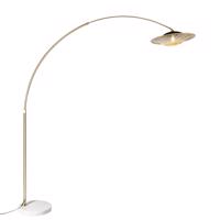 Moderná oblúková lampa biela orientálny tienidlo s bambusom 50 cm - XXL Rina