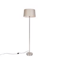 Moderná stojaca lampa oceľová s tupým odtieňom 45 cm - Simplo