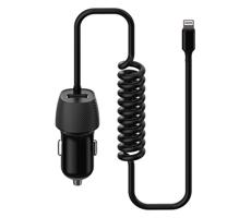 Nabíjačka do auta 1xUSB 5V/1A + Lightning konektor 150 cm čierna