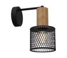 Nástenná lampa SOBRESA 1xE27/60W/230V čierna/drevo