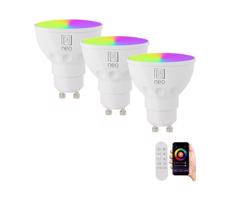 Neo  NEO 07724CDO-SADA 3xLED RGB Stmievateľná žiarovka GU10/6W/230V Wi-Fi Tuya+DO