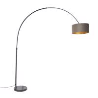 Oblúková lampa čierny zamatový odtieň tupo so zlatom 50 cm - XXL