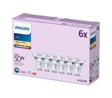 Philips LED GU10 4,6W 355lm 827 číra 36° 6 ks