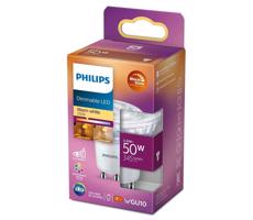 Philips LED Stmievateľná žiarovka Philips Warm Glow GU10/3,8W/230V 2200-2700K CRI90