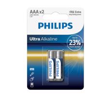 Philips Philips LR03E2B/10 - 2 ks Alkalická batéria AAA ULTRA ALKALINE 1,5V 1250mAh