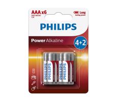 Philips Philips LR03P6BP/10 - 6 ks Alkalická batéria AAA POWER ALKALINE 1,5V 1150mAh