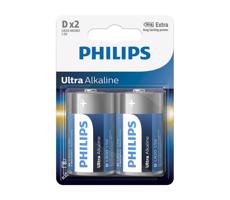 Philips Philips LR20E2B/10 - 2 ks Alkalická batéria D ULTRA ALKALINE 1,5V 15000mAh