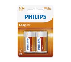 Philips Philips R14L2B/10 - 2 ks Zinkochloridová batéria C LONGLIFE 1,5V 2800mAh