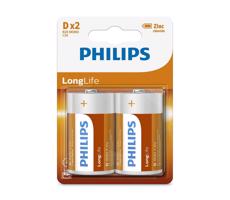 Philips Philips R20L2B/10 - 2 ks Zinkochloridová batéria D LONGLIFE 1,5V 5000mAh