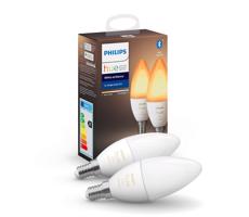 Philips SADA 2x LED Stmievateľná žiarovka Philips Hue WHITE B39 E14/4W/230V 2200K-6500K