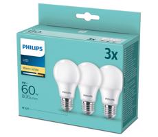 Philips SADA 3x LED Žiarovka Philips A60 E27/8W/230V 2700K