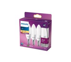 Philips SADA 3x LED Žiarovka Philips B35 E14/4W/230V 2700K