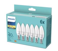 Philips SADA 6x LED Žiarovka Philips B35 E14/5W/230V 2700K