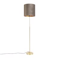 Podlahová lampa zlatá / mosadz so zamatovým odtieňom tupá 40/40 cm - Parte