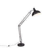 Priemyselná stojaca lampa čierna nastaviteľná - Hobby