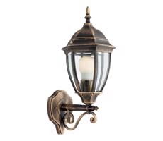 Redo Redo 9604 - Vonkajšia nástenná lampa SEVILLA 1xE27/42W/230V IP44 zlatá/patina