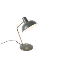 Retro stolná lampa zelená s bronzovou - Milou