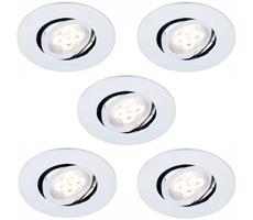 SADA 5x LED Stmievateľné podhľadové svietidlo 1xLED/4,5W/230V lesklý chróm