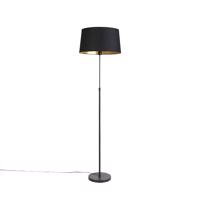 Stojacia lampa čierna s čiernym tienidlom nastaviteľným 45 cm - Parte