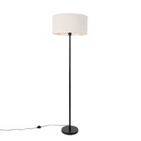 Stojacia lampa čierna s tienidlom svetlošedá 50 cm - Simplo