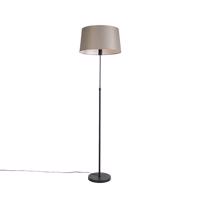 Stojacia lampa čierna s tienidlom z ľanového plátna nastaviteľné 45 cm - Parte