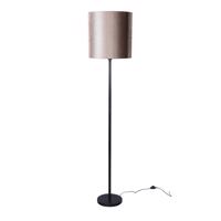 Stojacia lampa čierna s tienidlom z taupe zamatu 50 cm - Simplo