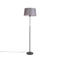 Stojacia lampa čierna s tmavosivým ľanovým tienidlom 45 cm - Parte